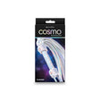 Cosmo Holographic Bondage Flogger Rainbow packaging showcasing the rainbow-colored flogger design.