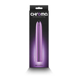 Chroma 7 inch Rechargeable Vibe Purple in sleek packaging, showcasing its elegant design and smooth finish.