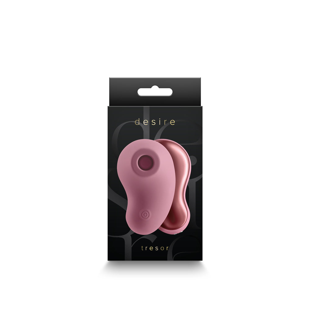 Desire Tresor Dawn Air Pulse Clitoral Stimulator in elegant packaging showcasing its ergonomic design.