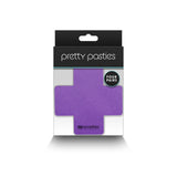 Pretty Pasties Cross I Assorted 4 Pair in purple packaging featuring four pairs of adhesive nipple covers.