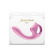Seduction Kaia Air Pulse G-Spot Vibrator Metallic Pink packaging front view with sleek design.