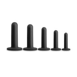 Renegade 5 Piece Silicone Dilator Kit Black featuring graduated sizes for comfort and intimacy enhancement.
