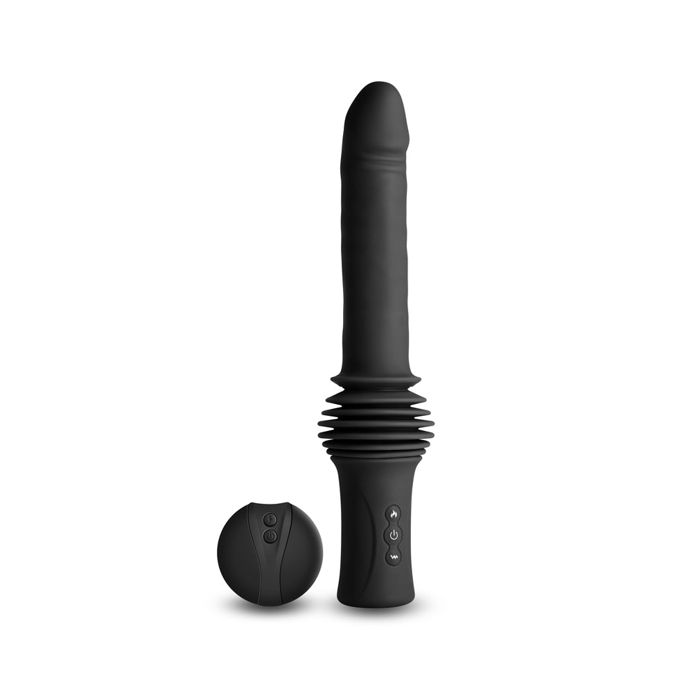 Renegade Super Stroker Thrusting Dildo Black with automatic thrusting and vibration features.