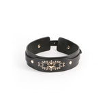 Hustler's Taboo Katrina Collar Black with golden embellishments, designed for a bold statement in neckwear.