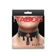 Hustler's Taboo Elvira Collar Black packaging featuring elegant design and jeweled detailing.