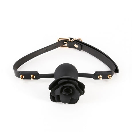 Fetish & Fashion Kristine Black Silicone Ball Gag showcasing a sleek design with a soft silicone mouthpiece and adjustable strap.