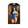 Fantasy Lingerie Abby Bodysuit Snap Closure M L packaging featuring a model in a blue bodysuit, highlighting its design.