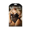 Fantasy Lingerie Wanderlust Chevron Lace Teddy L XL packaging featuring a model wearing lace teddy.