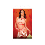 Just Peachy Halter Top & Cheeky Panty Set S M displayed on model with playful peach design.
