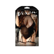 Text Me Back Gartered Teddy Queen Size packaging featuring flirtatious high-neck net design from Fantasy Lingerie.