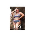 Love Is Love Crop Top & Panty Queen Size set shown on a model in a shimmering rainbow finish.