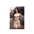 Drippin' One-Shoulder Crop Top & Cheeky Panty S M on a model showcasing the shimmering two-piece set from Fantasy Lingerie.