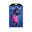 Fantasy Lingerie Electric Haze Teddy Neon Pink L XL packaging with model showcasing a seductive UV-reactive design.