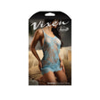 Vixen Breathless Lace Chemise & G-String Blue L XL packaging with model showcasing the delicate design.
