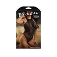 Belong To You Serpent Halter Teddy Black L XL displayed in packaging by Vixen, showcasing its sexy design and fit.