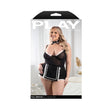 Full Service 3pc Maid Costume Set Black 1X 2X displayed on packaging with model from Fantasy Lingerie.