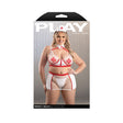 Perfect Health 5pc Nurse Costume Set 3X 4X displayed on packaging with model wearing the playful outfit.