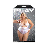 Bunny Hills 5pc Bunny Costume Set 3X 4X featuring an iridescent bodysuit and playful design for plus-size individuals.