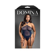 Fantasy Lingerie Gartered Bustier & Panty Navy Queen Size packaging showcasing a model wearing the set.