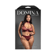 Fantasy Lingerie Convertible Bra Panty & Leash Queen Size on a model showcasing bold design and fetish wear style.