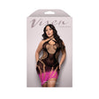 Ready Or Not Ombre Halter Dress Queen Size displayed on packaging with model showcasing its vibrant ombré design.
