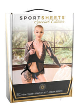 New Comers Strap On Set Special Edition Black packaging featuring model with strap-on.
