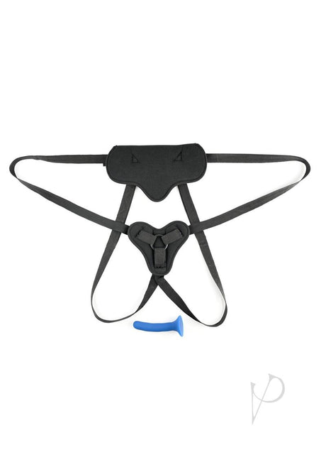 New Comers Strap On Set Special Edition Black adjustable harness and slender dildo for beginners.