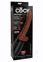 King Cock Plus Thrusting Dildo with Balls 7.5 inch Chocolate packaging showcasing triple-action features.