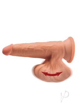 King Cock Plus 7 inch Triple Density Dildo Caramel showcasing realistic detail and flexible testicles.