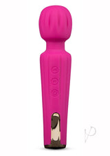 Blush Allana Silicone Wand Vibrator Magenta Rose Gold with soft head and control buttons for deep stimulation.