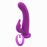 Femmefunn Pirouette Rabbit Vibrator Purple showcasing dual-action design and remote control for ultimate pleasure.