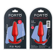 Forto F-31 100 Silicone Plug Medium Red packaging showcasing its silicone smooth design.