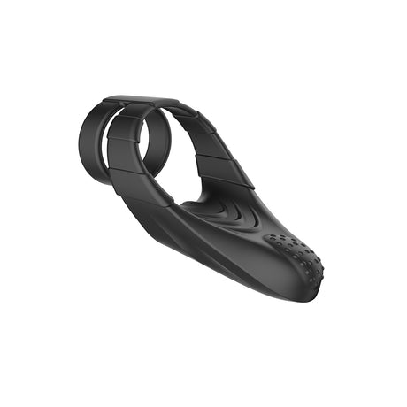 Forto F-48 Vibrating Perineum Double Cock Ring Black with dual-loop design for enhanced support and stimulation.