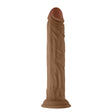 Shaft Model J 9.5 inch Liquid Silicone Dong Oak displayed on a white background, showcasing its real feel design.
