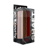 Shaft Model J 9.5 inch Liquid Silicone Dong Oak in packaging, showcasing hyper-realistic design and FLEXISKIN silicone.