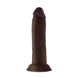 Shaft Model J 5.5 inch Liquid Silicone Dong Mahogany displayed on a flat surface with a realistic design.
