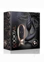 Cocktail Couples Vibrator with Remote Black Rose Gold packaging featuring a sleek design and remote control for couples.