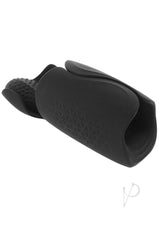 Hero Ultimate Rechargeable Silicone Masturbator Black with ergonomic design and soft silicone sleeve.