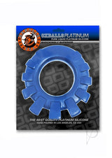 Cock-Lug Silicone Lugged Cock Ring Marine Blue on packaging with bold colors and product information.