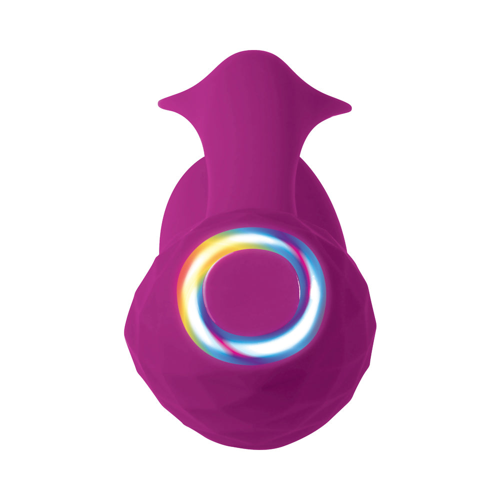 Evolved Glimmer Light-Up Rechargeable Silicone Dual Stimulator Purple