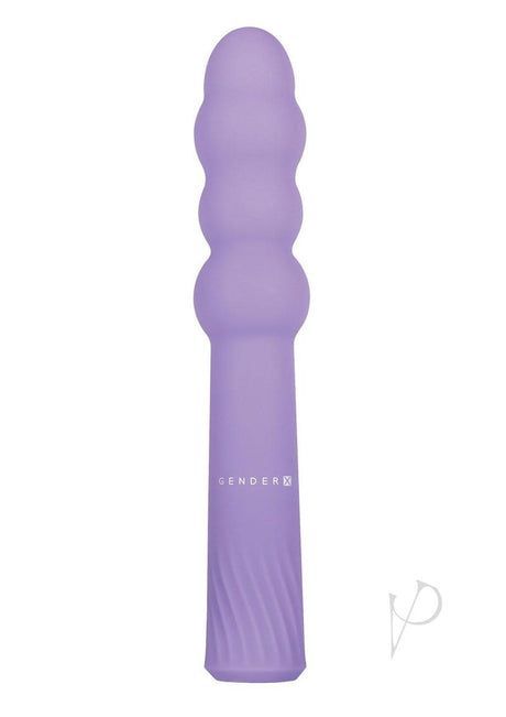 Gender X Bumpy Ride Rechargeable Silicone Vibrator Purple with four graduated bulbs and smooth silicone finish.