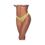 Magic Silk High Leg High Waist Micro Tanga Lime featuring a bright neon chartreuse mesh and cheeky design.