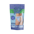 Sweet Treats Split Back Crotchless Panty Blueberry 2XL packaging with playful blueberry design and revealing silhouette.
