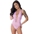 Model wearing the Magic Silk Daisy Teddy Snap Crotch Daisy Print, showcasing a floral design and playful vibe.