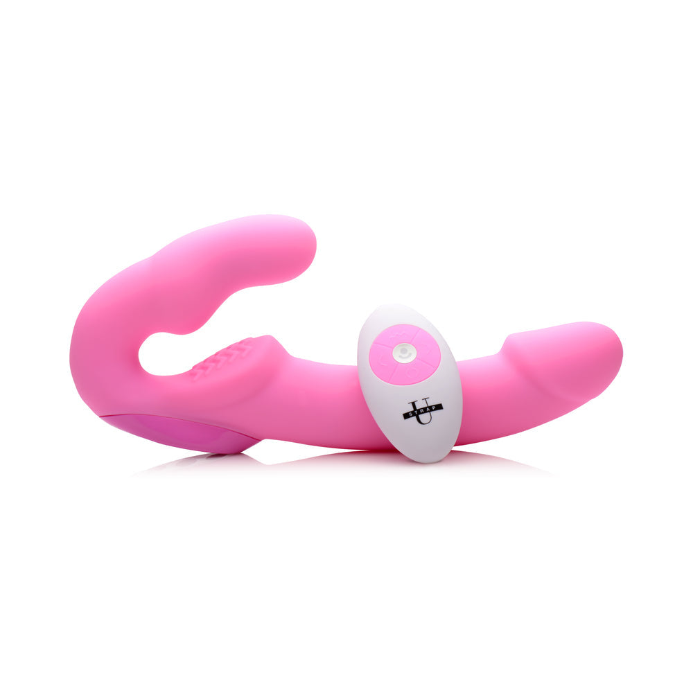 Strap U Strapless Strap-On with Remote Pink