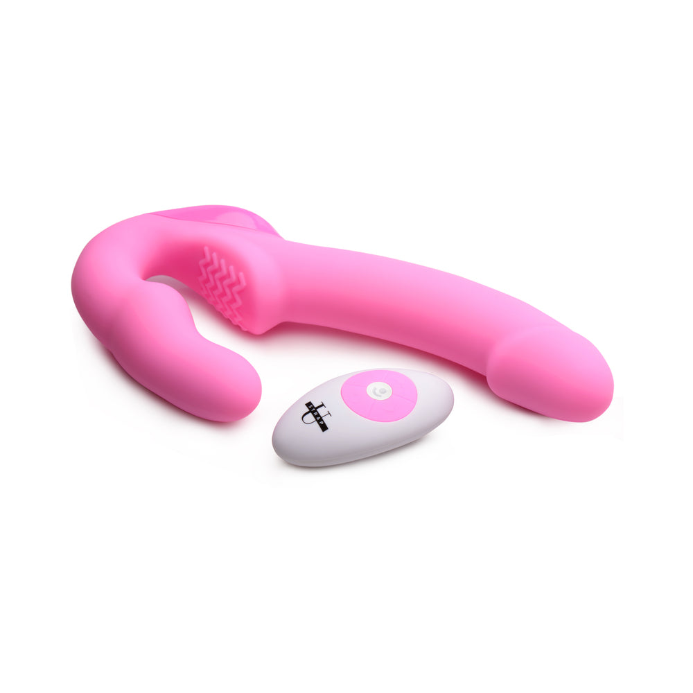 Strap U Strapless Strap-On with Remote Pink