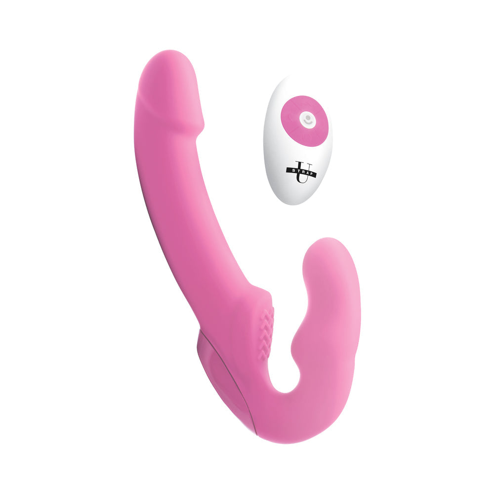 Strap U Strapless Strap-On with Remote Pink