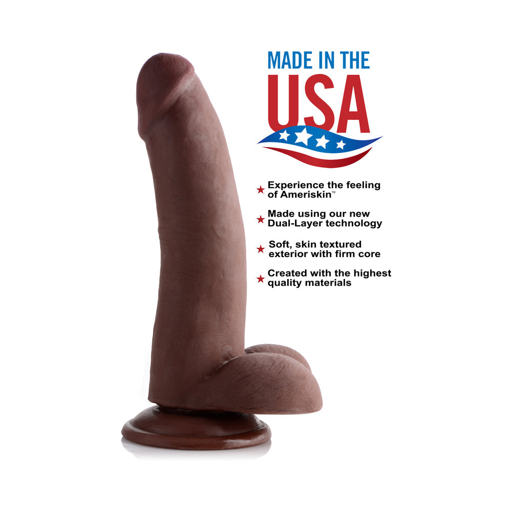 USA Cocks 8 inches Ameriskin Dual Density Dildo Dark