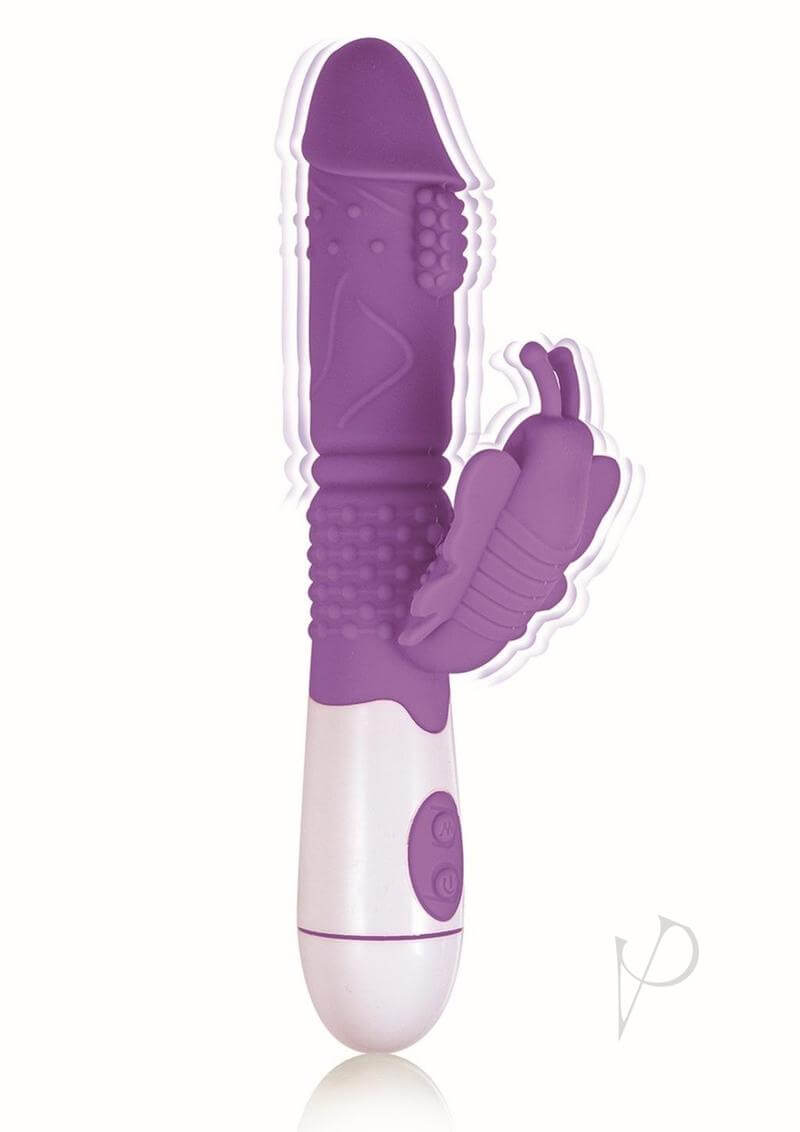 Lotus Sensual Massager No 4 Silicone Rabbit Vibrator Purple with dual motors for internal and clitoral stimulation.