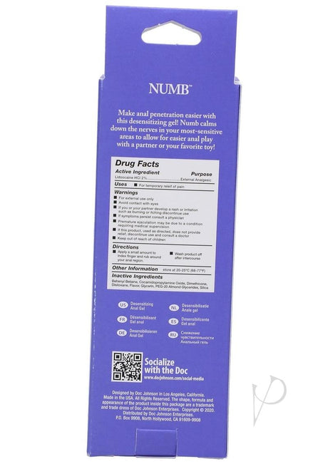 Intimate Enhancements Numb Anal Gel 2 Oz Mint packaging, desensitizing gel for comfortable anal play.